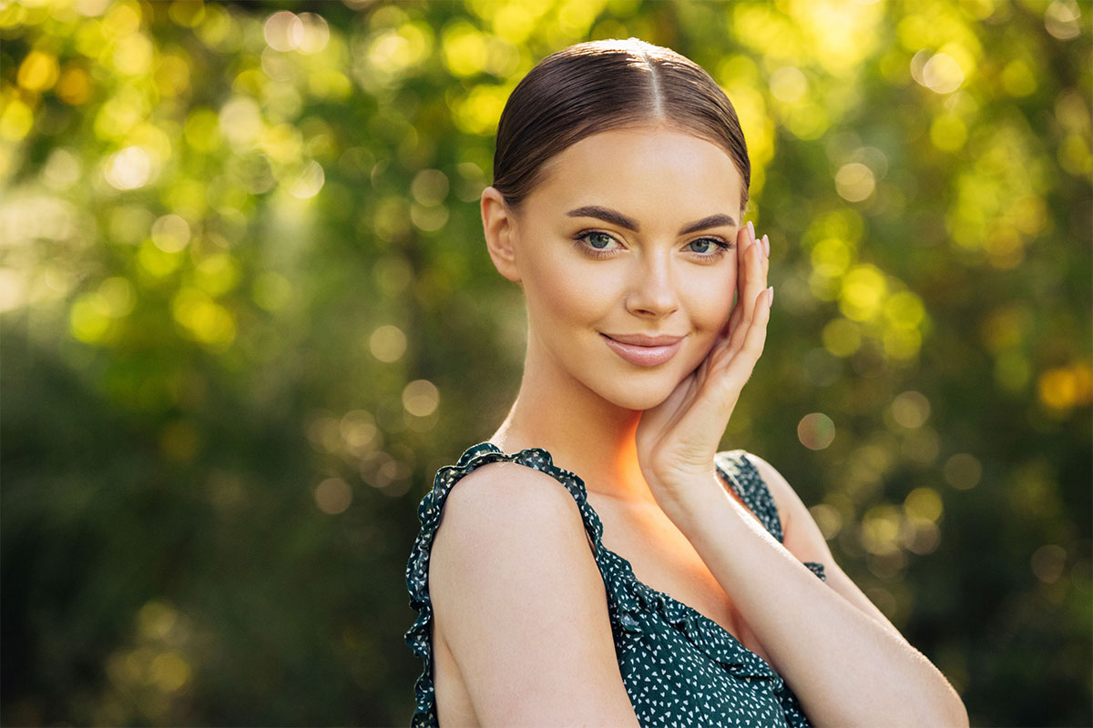 woman after brow lift in Naples
